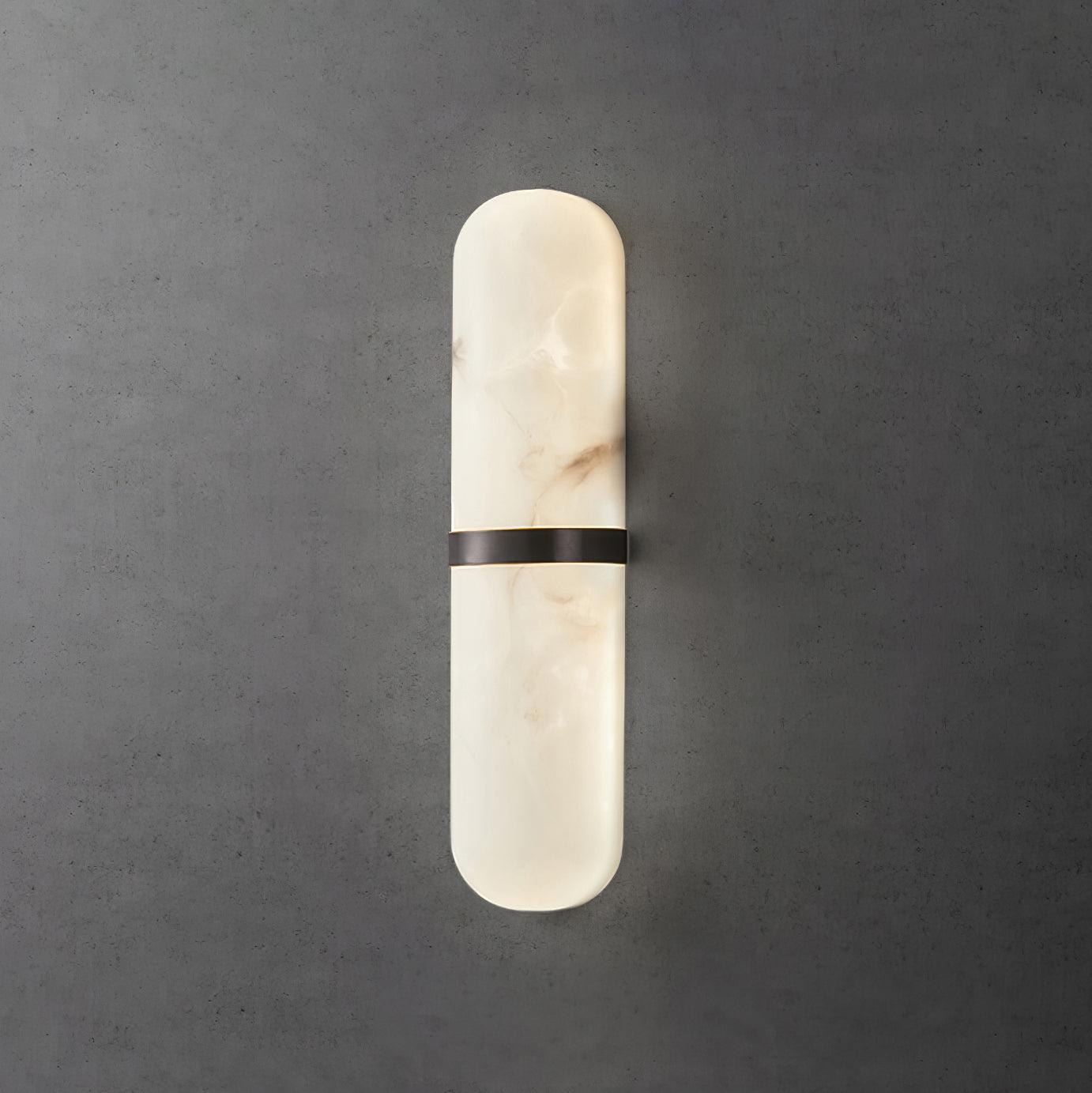 Wall Lamp Alabaster Capsule Brass Band