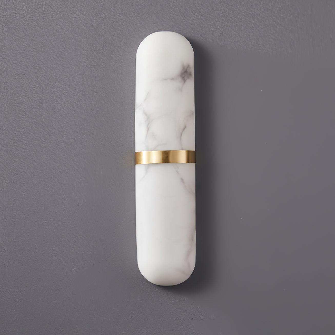 Wall Lamp Alabaster Capsule Brass Band