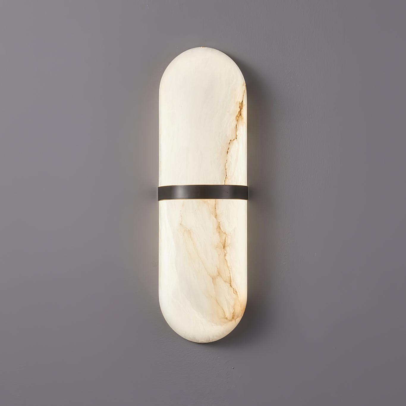 Wall Lamp Alabaster Capsule Brass Band