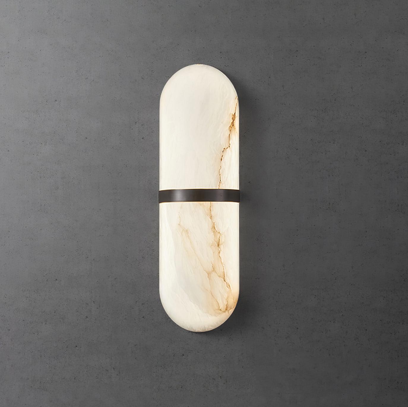Wall Lamp Alabaster Capsule Brass Band