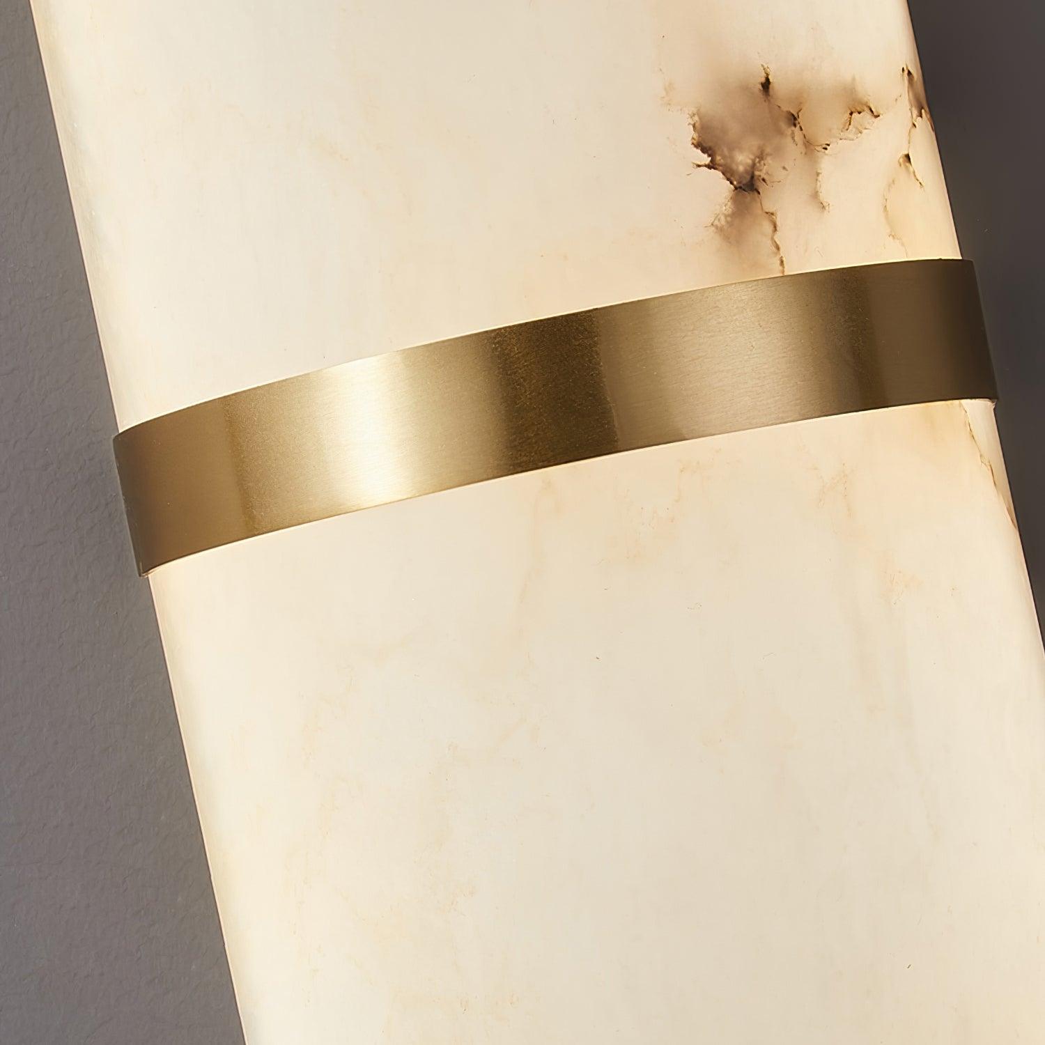 Wall Lamp Alabaster Capsule Brass Band