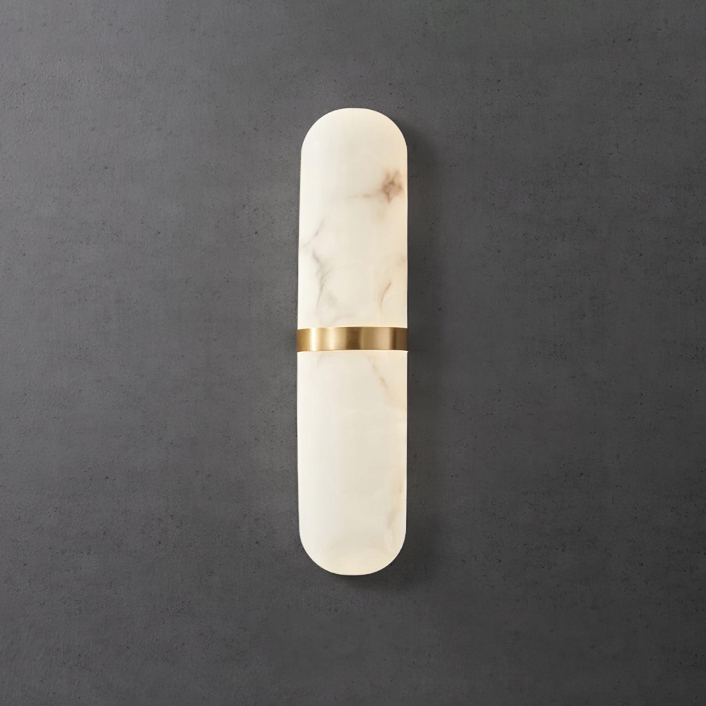Wall Lamp Alabaster Capsule Brass Band