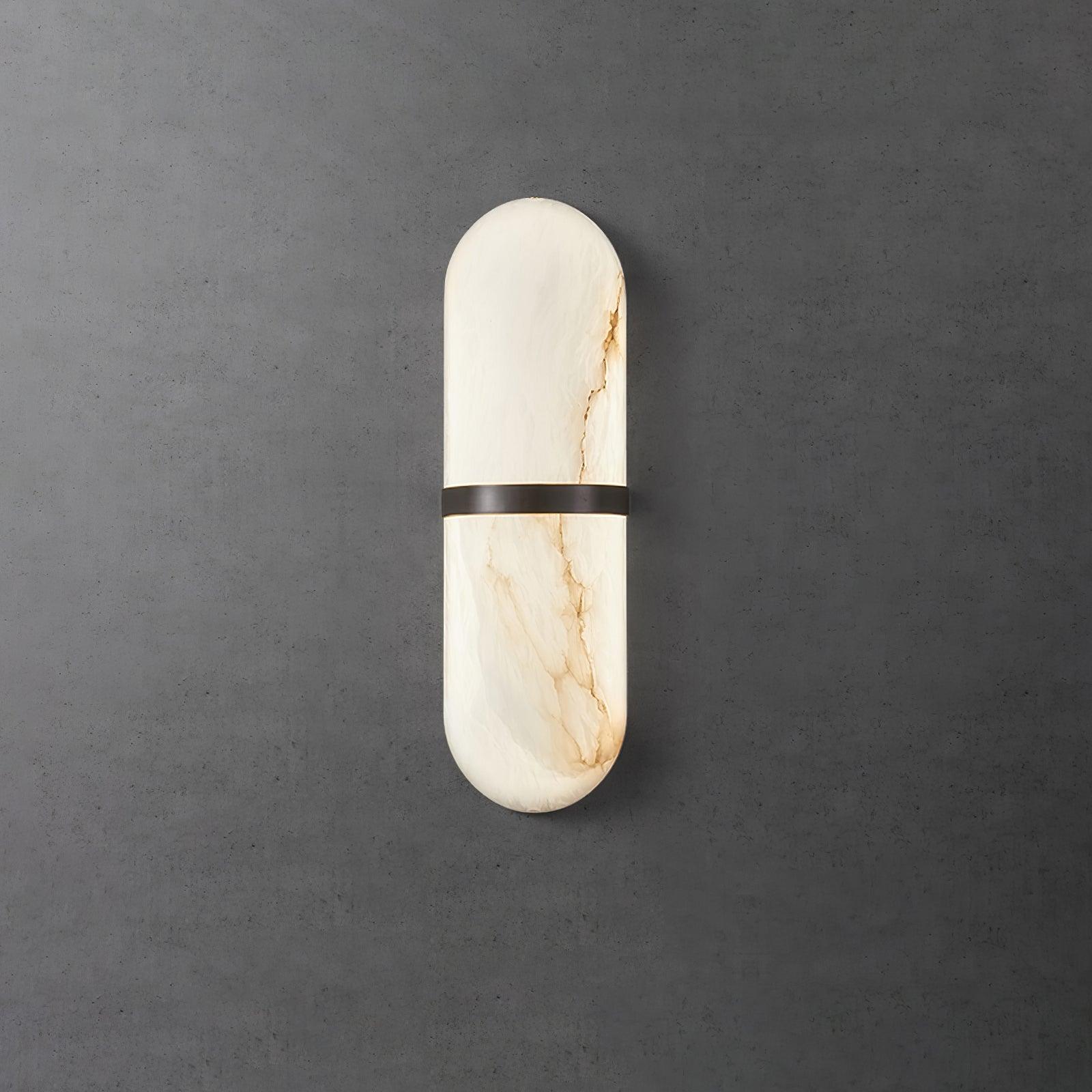 Wall Lamp Alabaster Capsule Brass Band