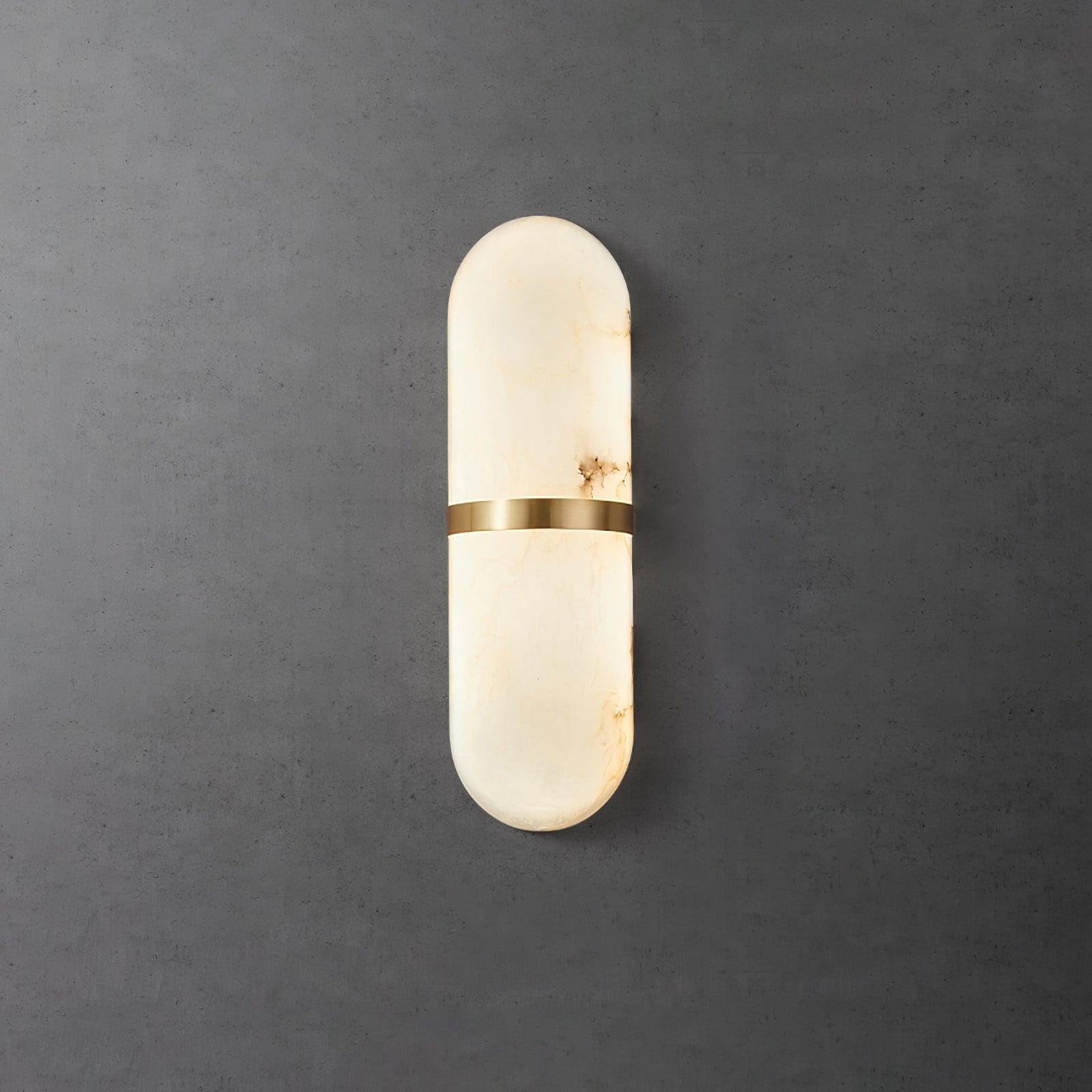 Wall Lamp Alabaster Capsule Brass Band