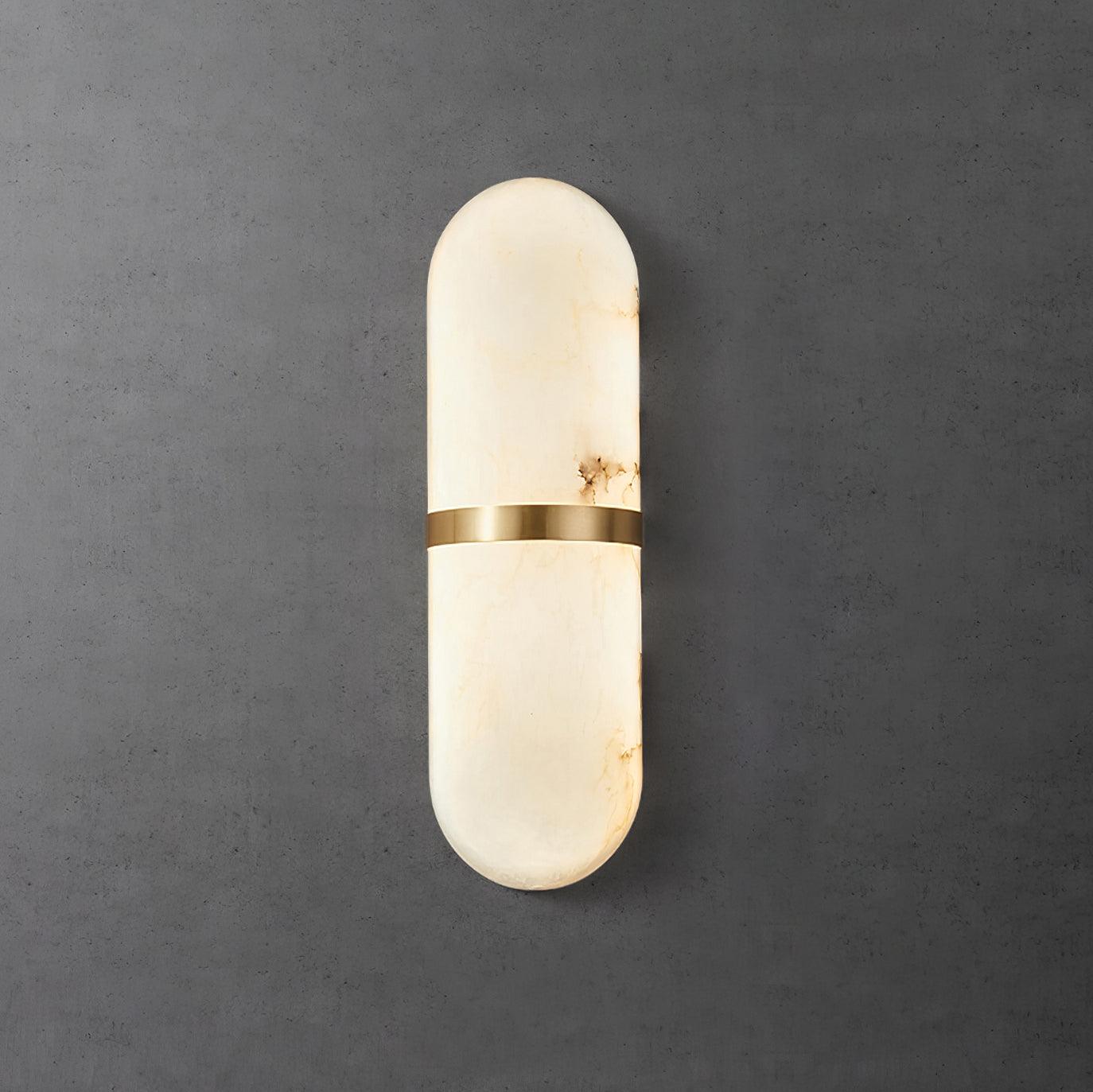 Wall Lamp Alabaster Capsule Brass Band