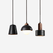 Ritta Black Travertine Pendant Light Set