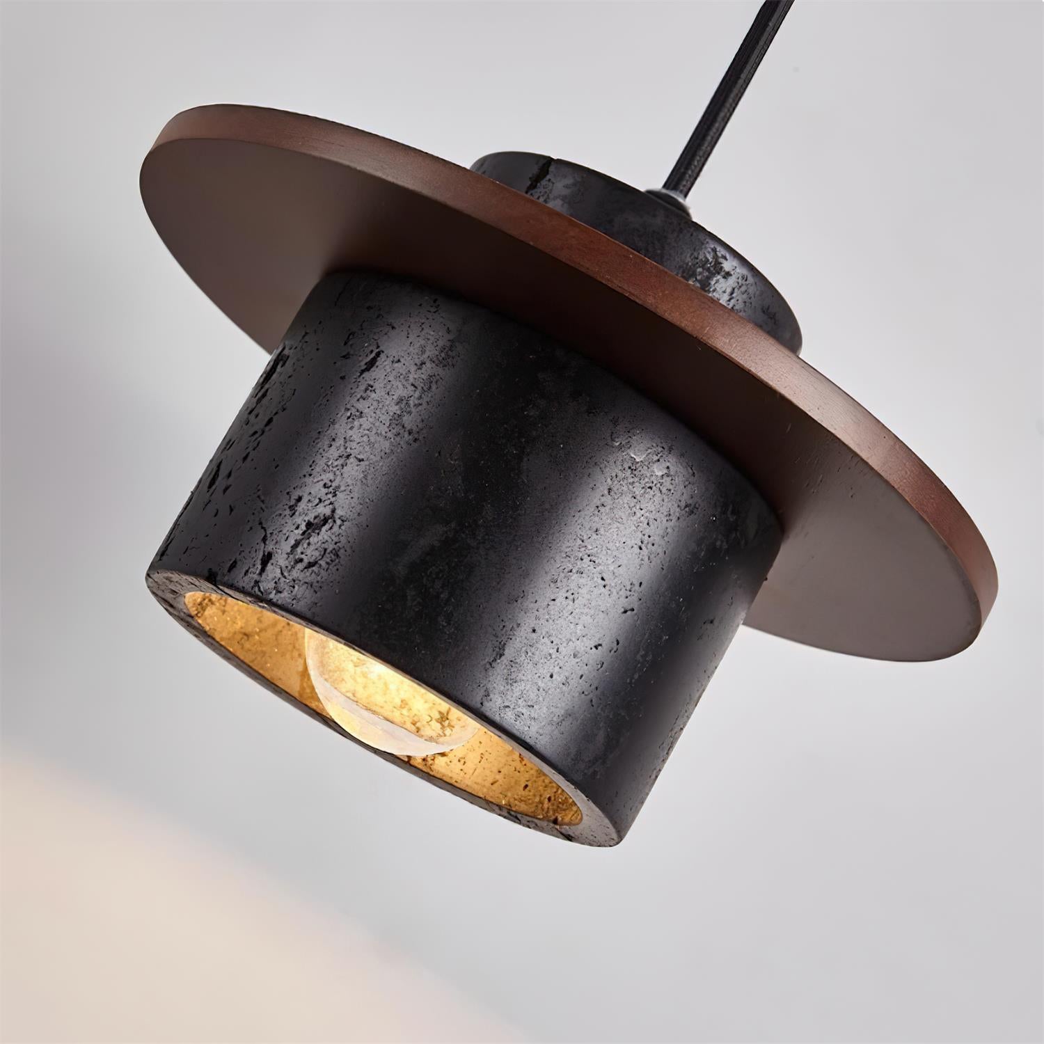 Ritta Black Travertine Pendant Light Set