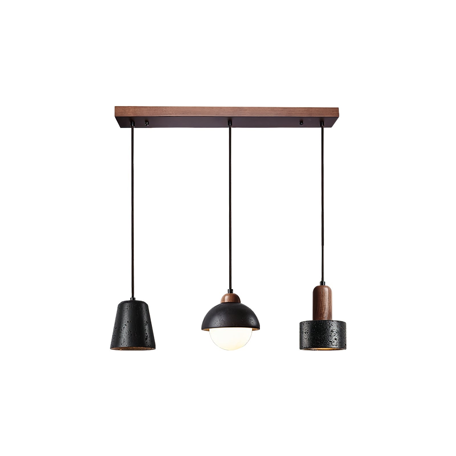 Ritta Black Travertine Pendant Light Set