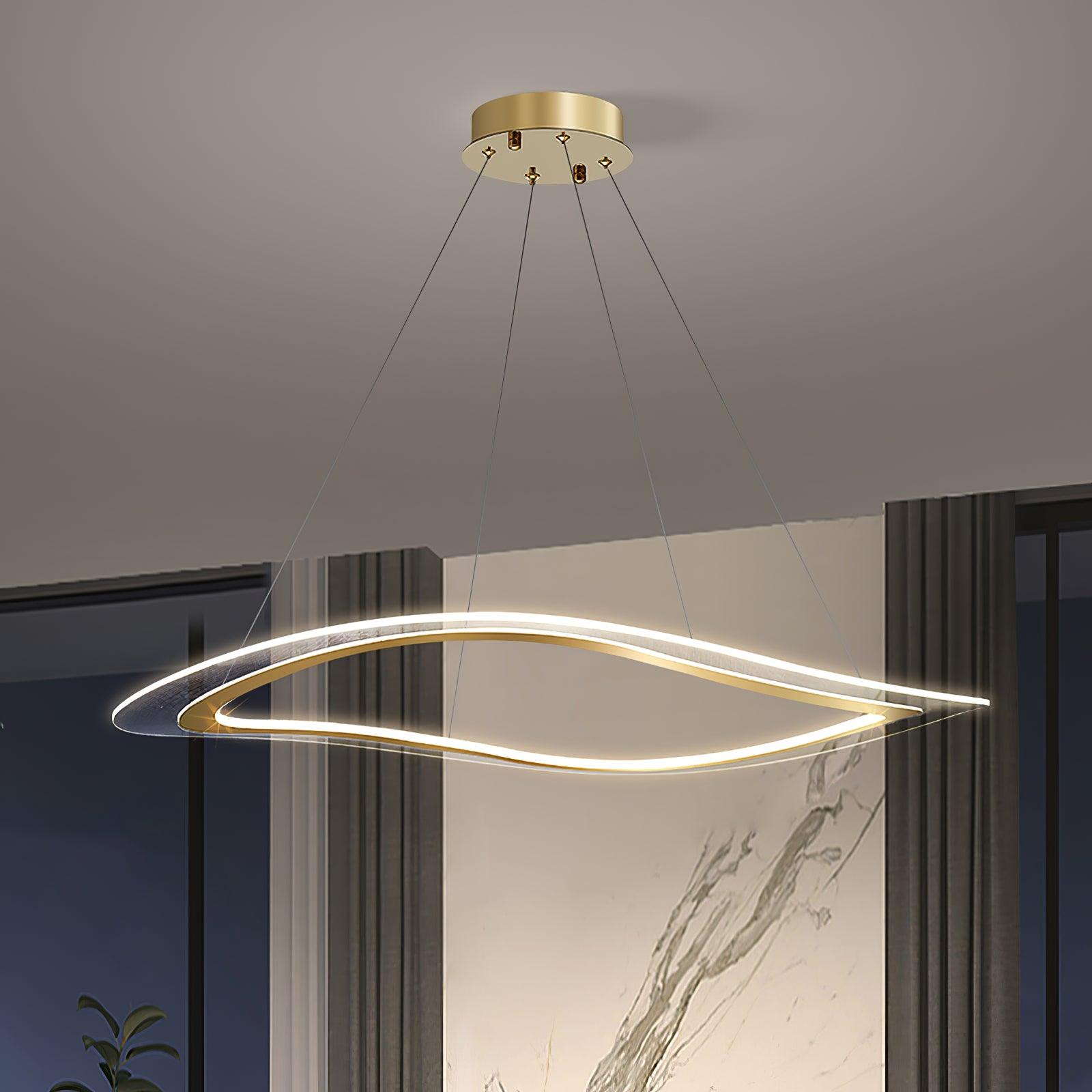 Lustra Chandelier LED Acrylic Gold Modern-Neutral Decor