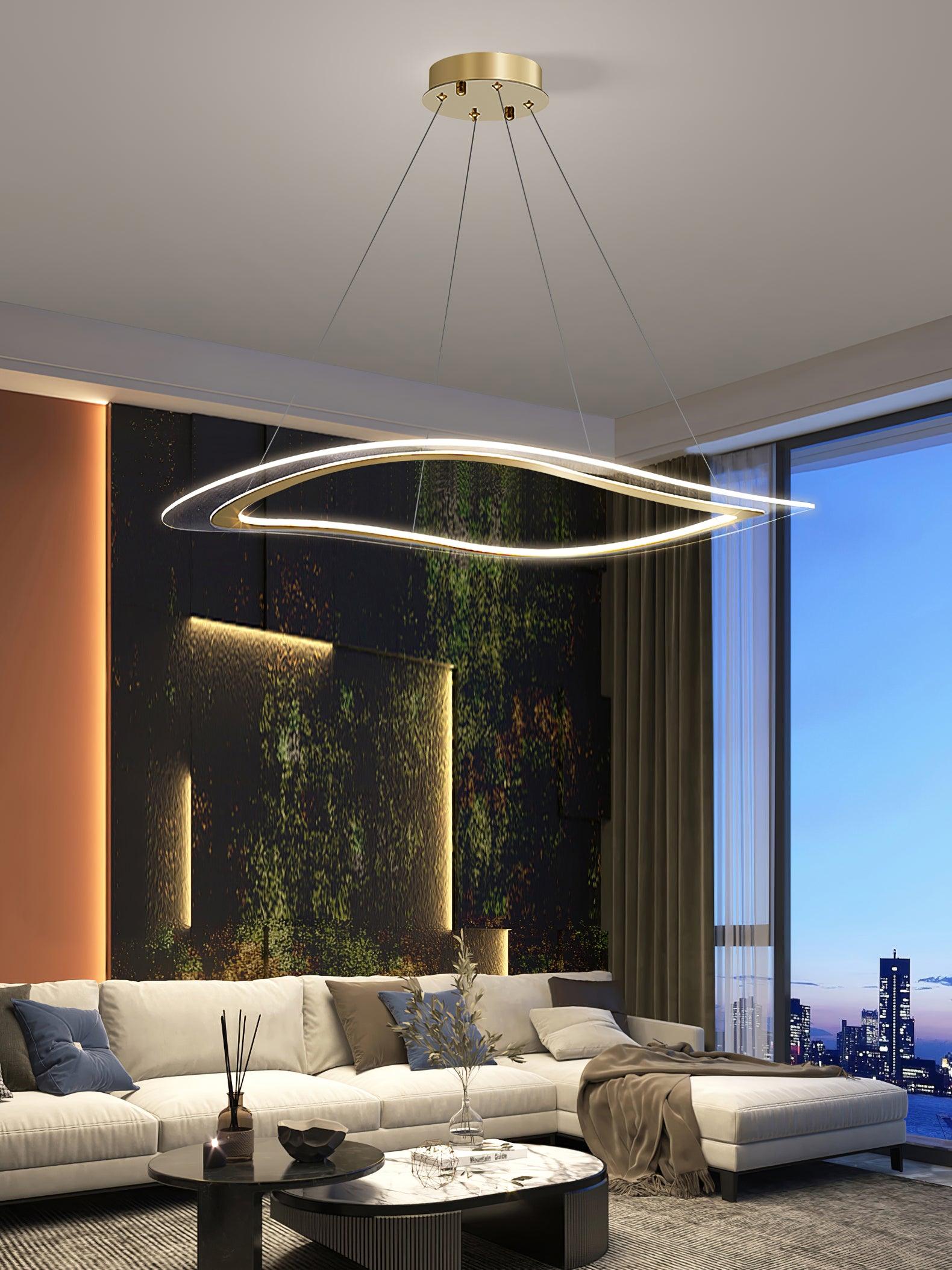Lustra Chandelier LED Acrylic Gold Modern-Neutral Decor