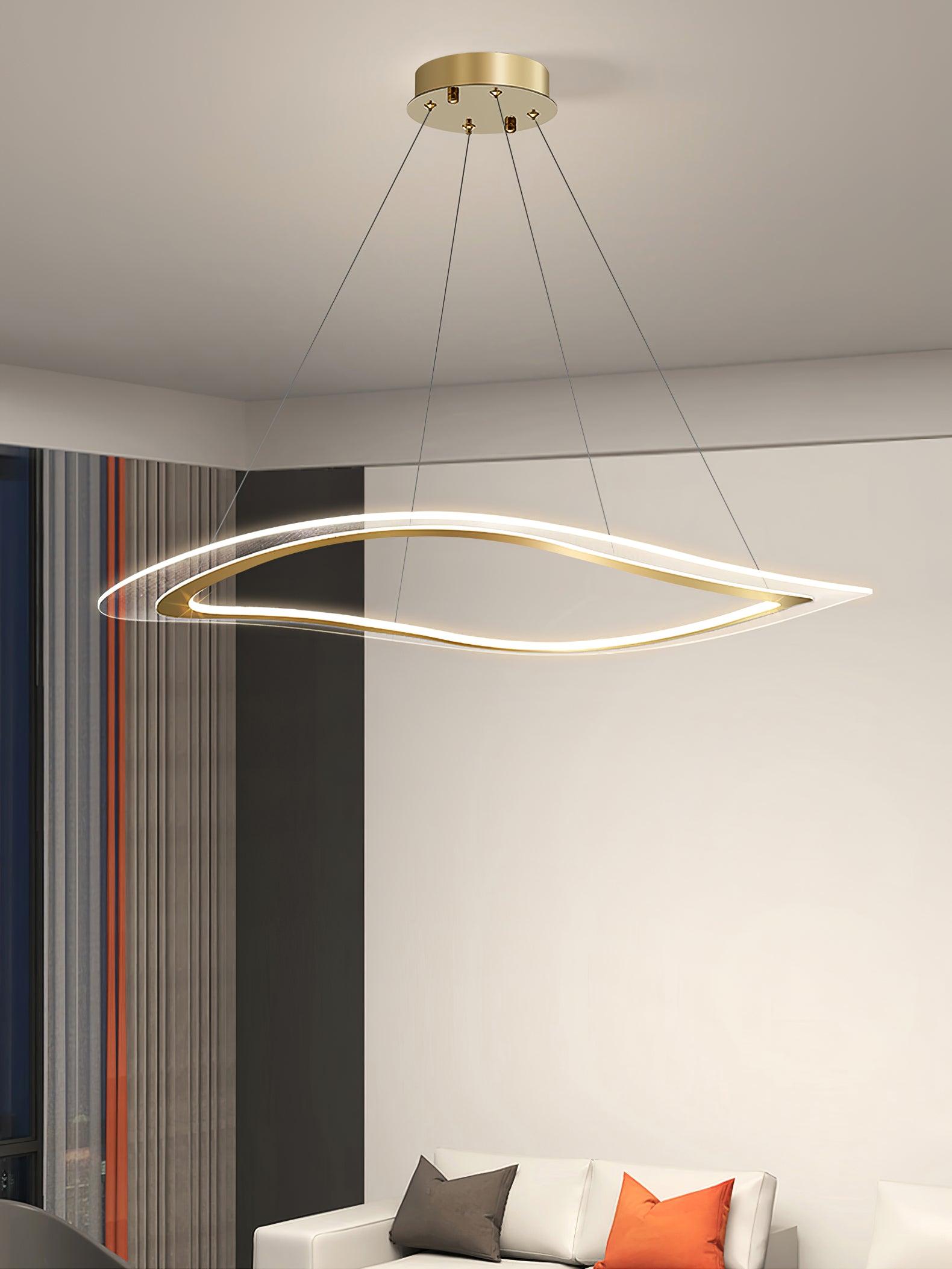 Lustra Chandelier LED Acrylic Gold Modern-Neutral Decor