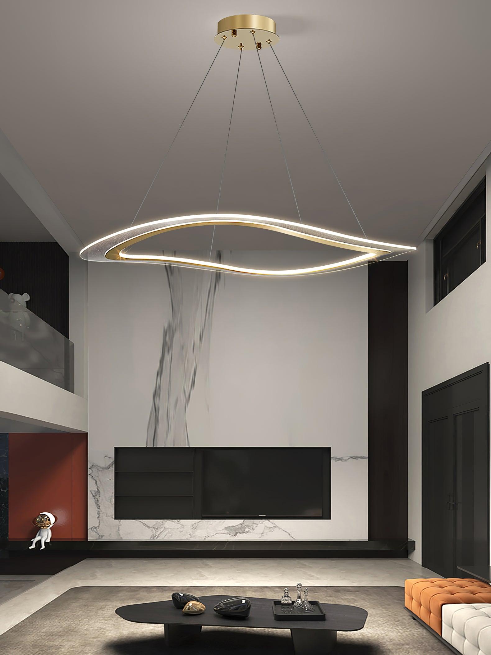 Lustra Chandelier LED Acrylic Gold Modern-Neutral Decor