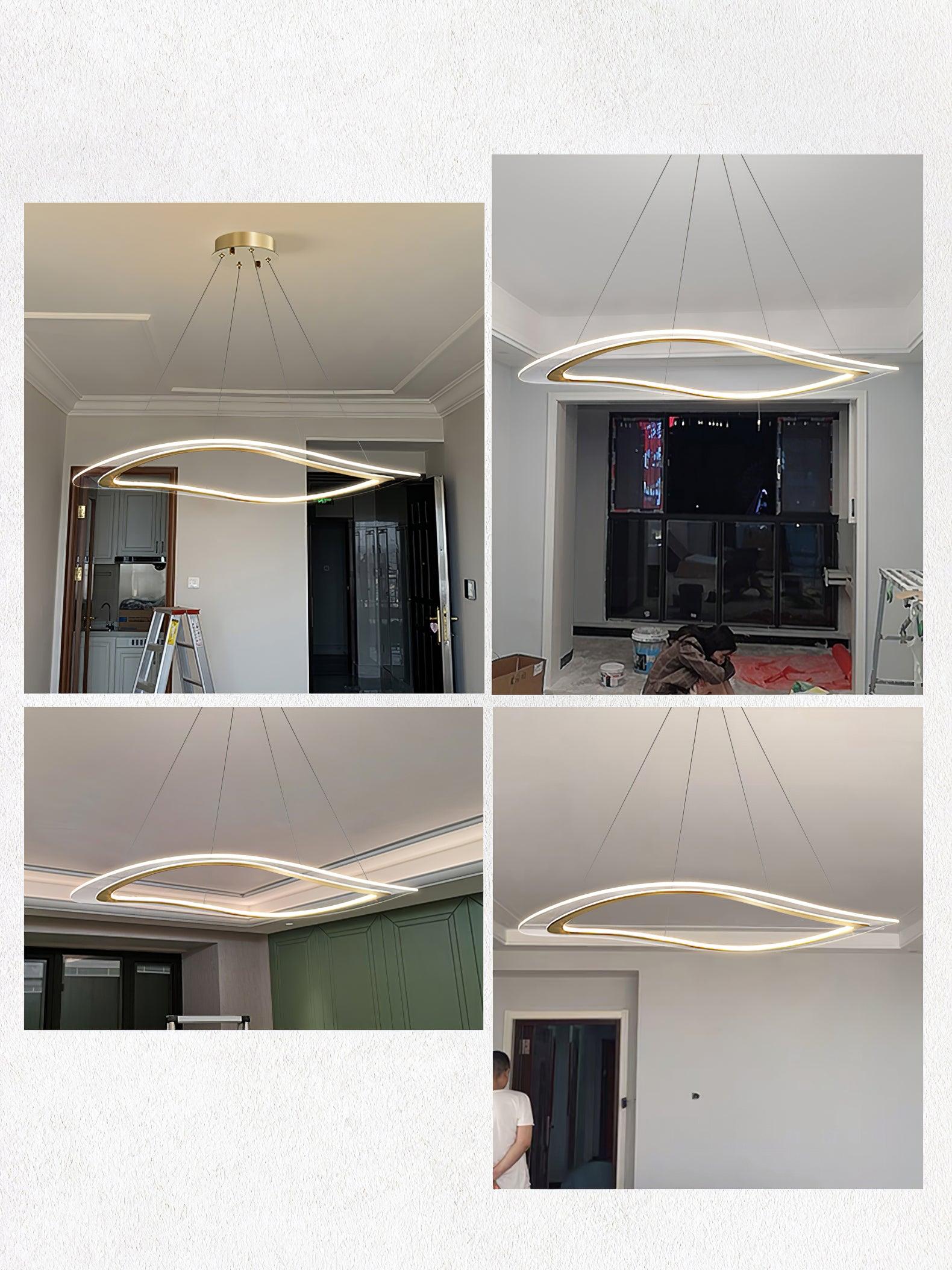 Lustra Chandelier LED Acrylic Gold Modern-Neutral Decor