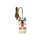 Marquise Crystal Wall Lamp in a vintage-style room.