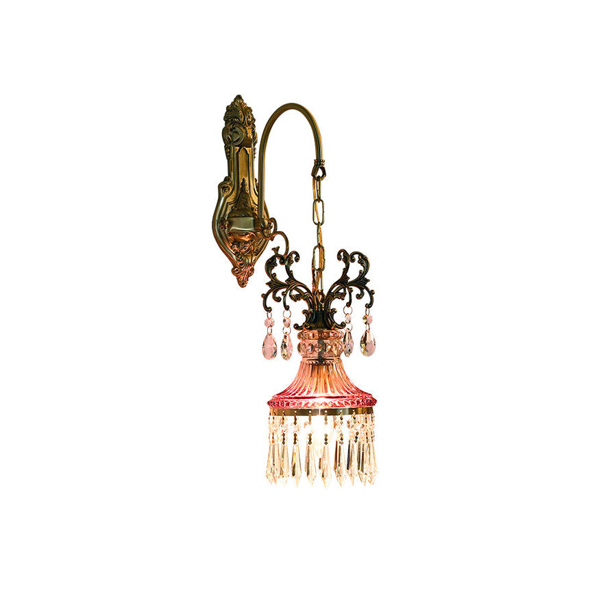 Marquise Crystal Wall Lamp in a vintage-style room.