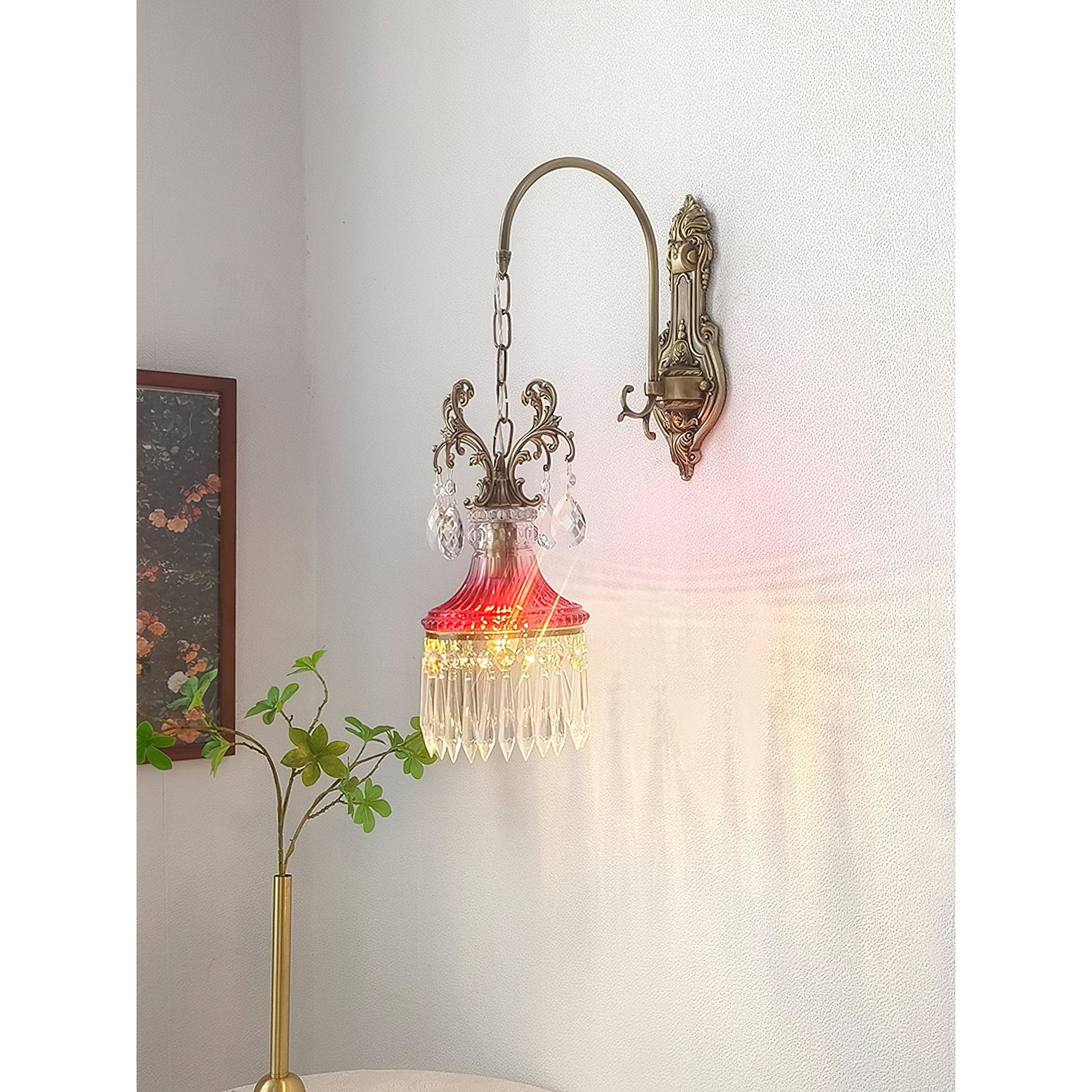 Dimensions overlay on the Marquise Crystal Wall Lamp.