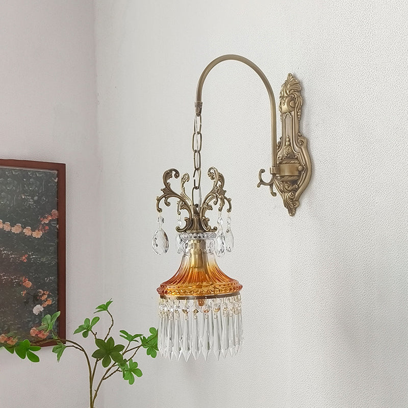 The green glass shade option for the Marquise Wall Lamp.