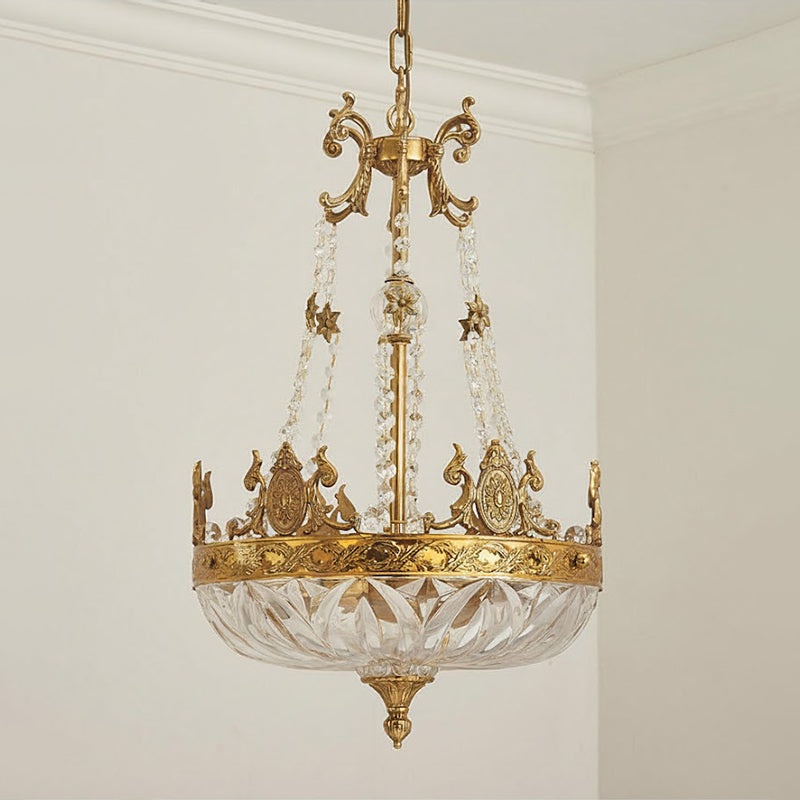 Detail of the hand-finished cast brass with a warm patina.