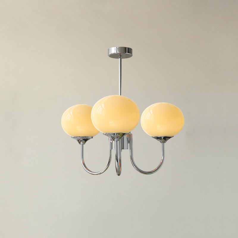 Lustra Chandelier Pink Glass Globe Gold-Neutral Decor