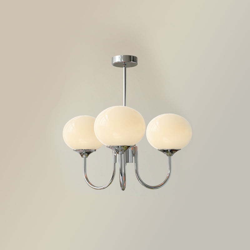 Lustra Chandelier Pink Glass Globe Gold-Neutral Decor