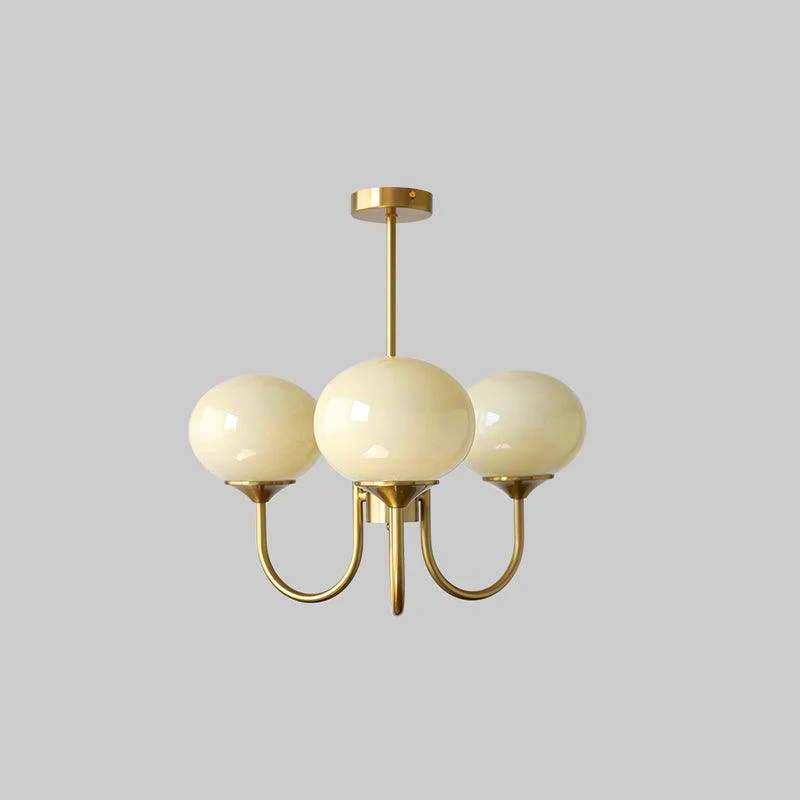 Lustra Chandelier Pink Glass Globe Gold-Neutral Decor