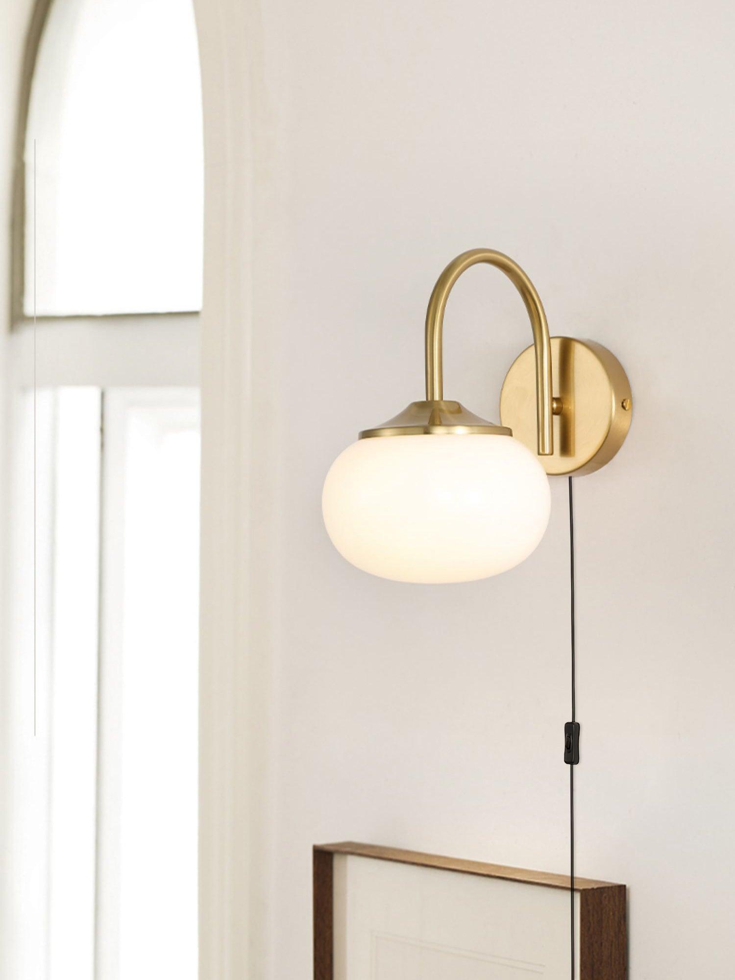 Kevely Premium Nordic Art Plug-in Glass Sconce Wall Lamp-Neutral Decor