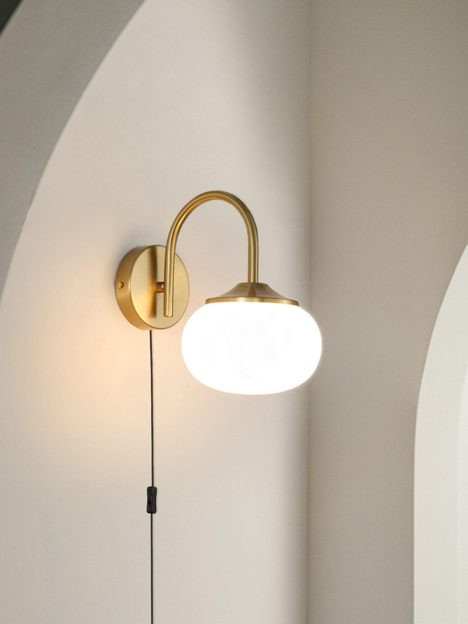 Kevely Premium Nordic Art Plug-in Glass Sconce Wall Lamp-Neutral Decor