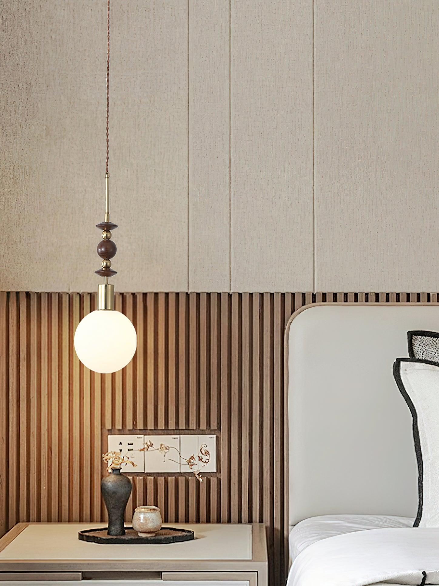 Reveny Wood Pendant Light-Neutral Decor