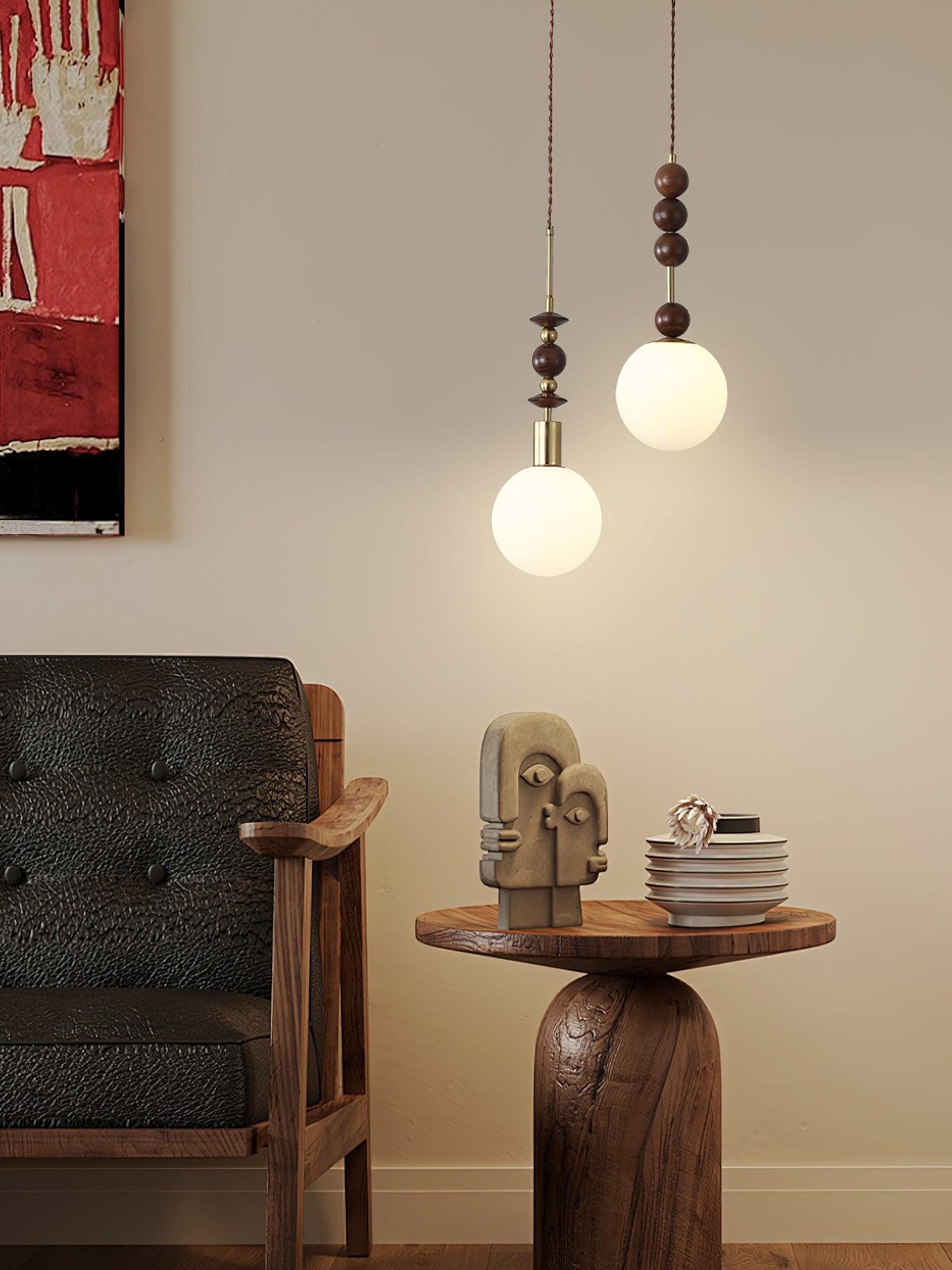 Reveny Wood Pendant Light-Neutral Decor