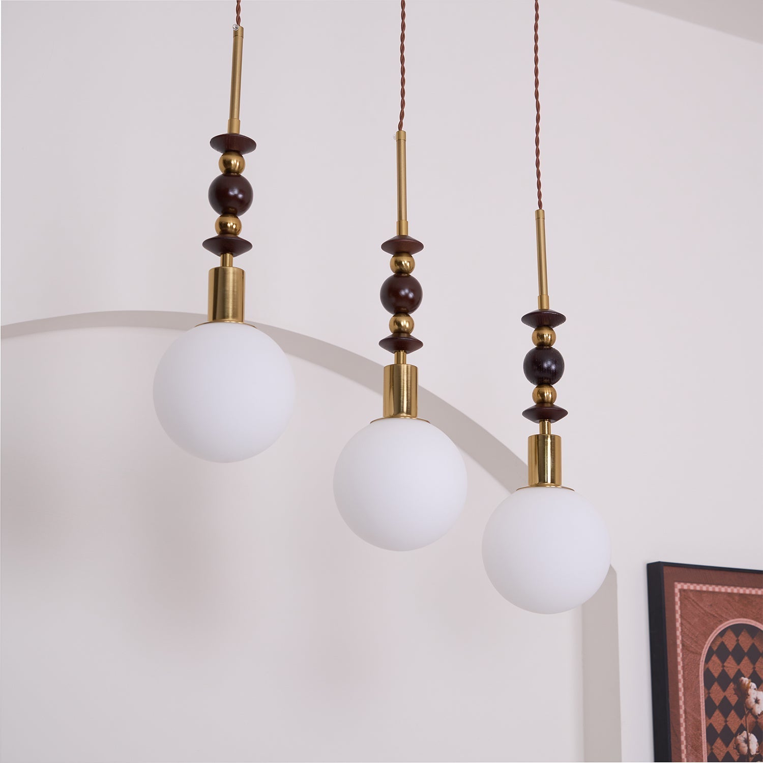 Reveny Wood Pendant Light-Neutral Decor