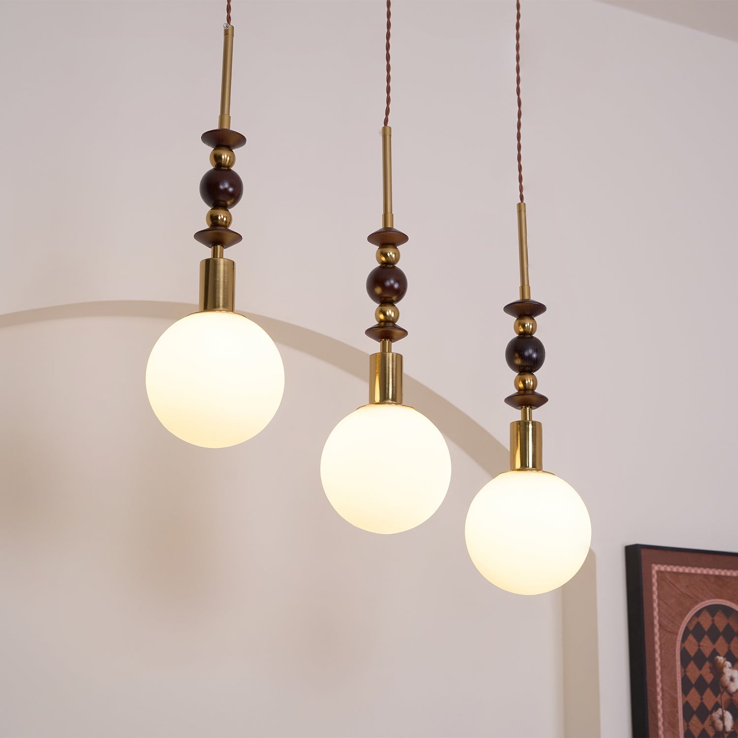 Reveny Wood Pendant Light-Neutral Decor
