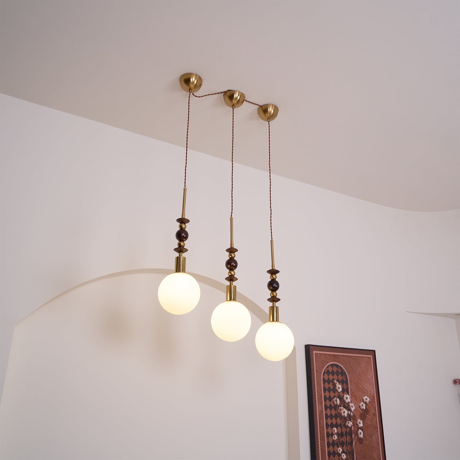 Reveny Wood Pendant Light-Neutral Decor