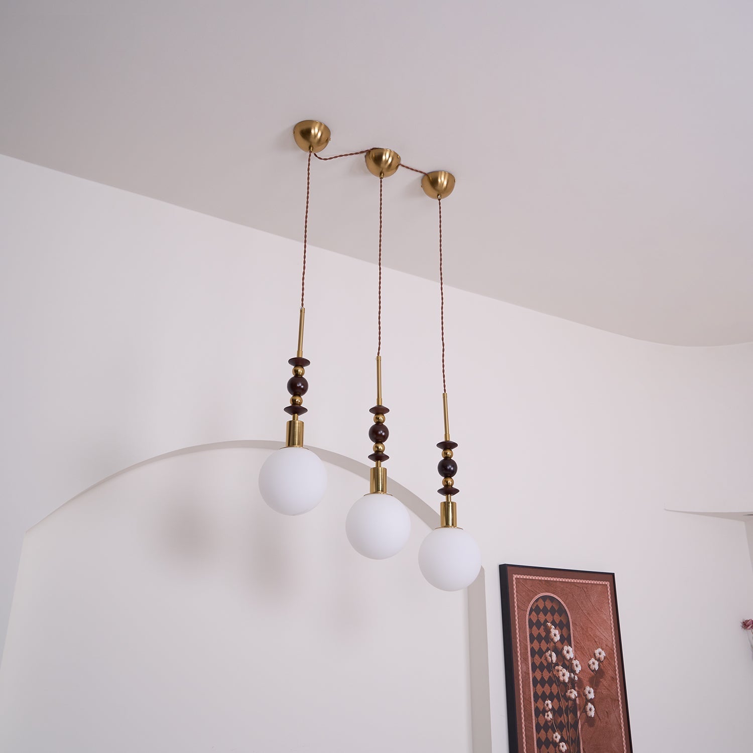 Reveny Wood Pendant Light-Neutral Decor