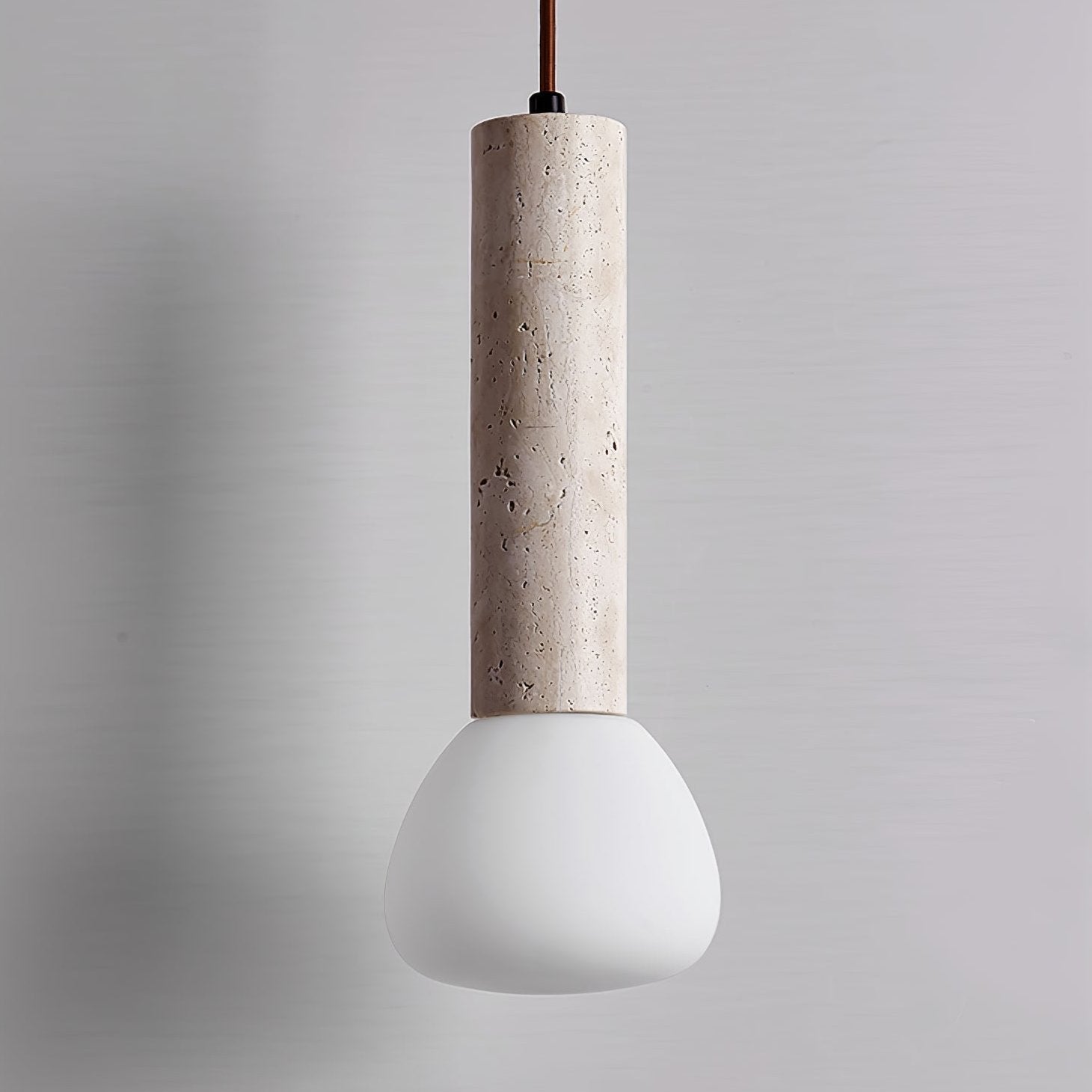 Beia Minimalist Travertine Pendant Light-Neutral Decor