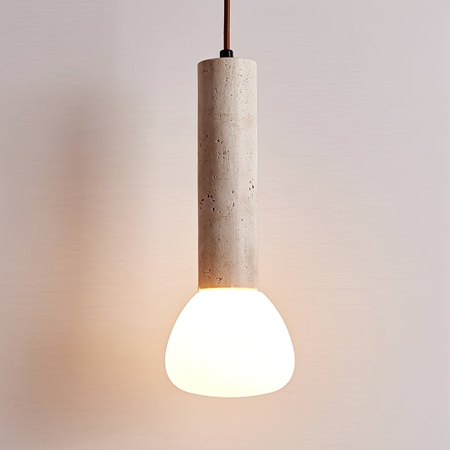 Beia Minimalist Travertine Pendant Light-Neutral Decor