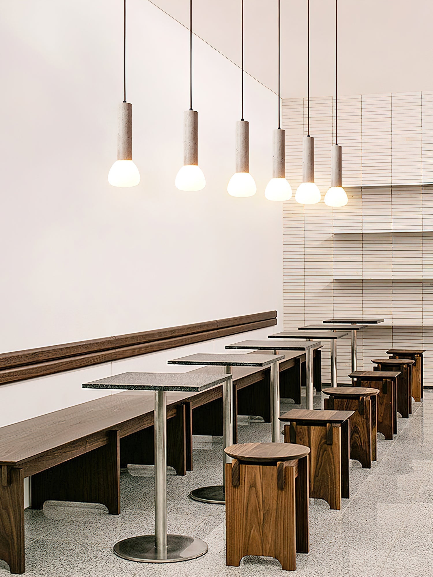 Beia Minimalist Travertine Pendant Light-Neutral Decor
