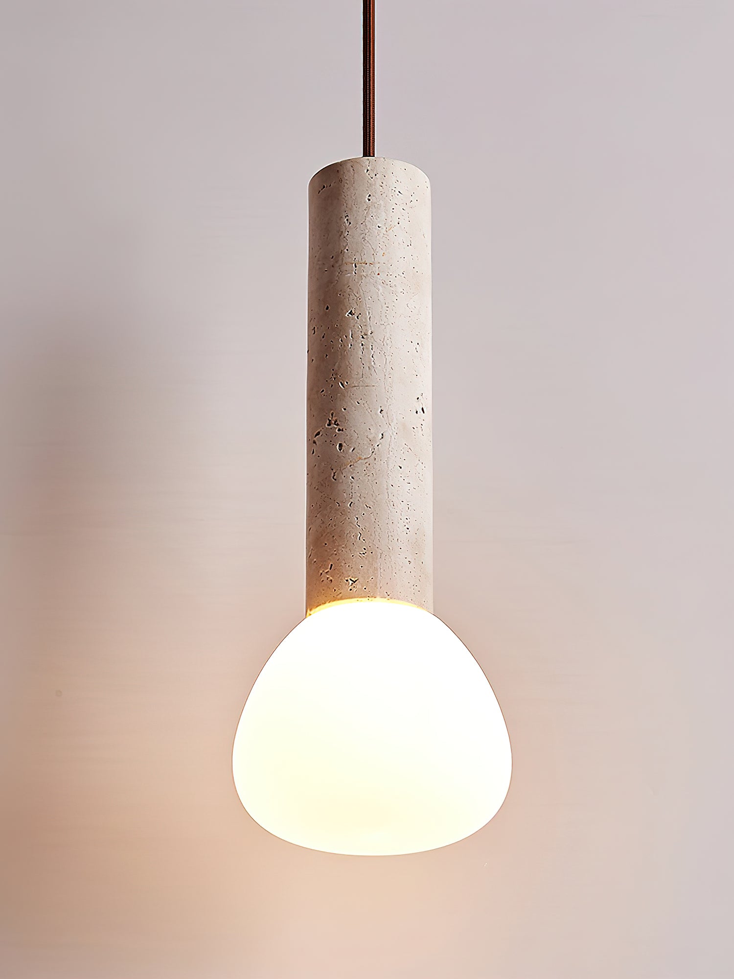 Beia Minimalist Travertine Pendant Light-Neutral Decor