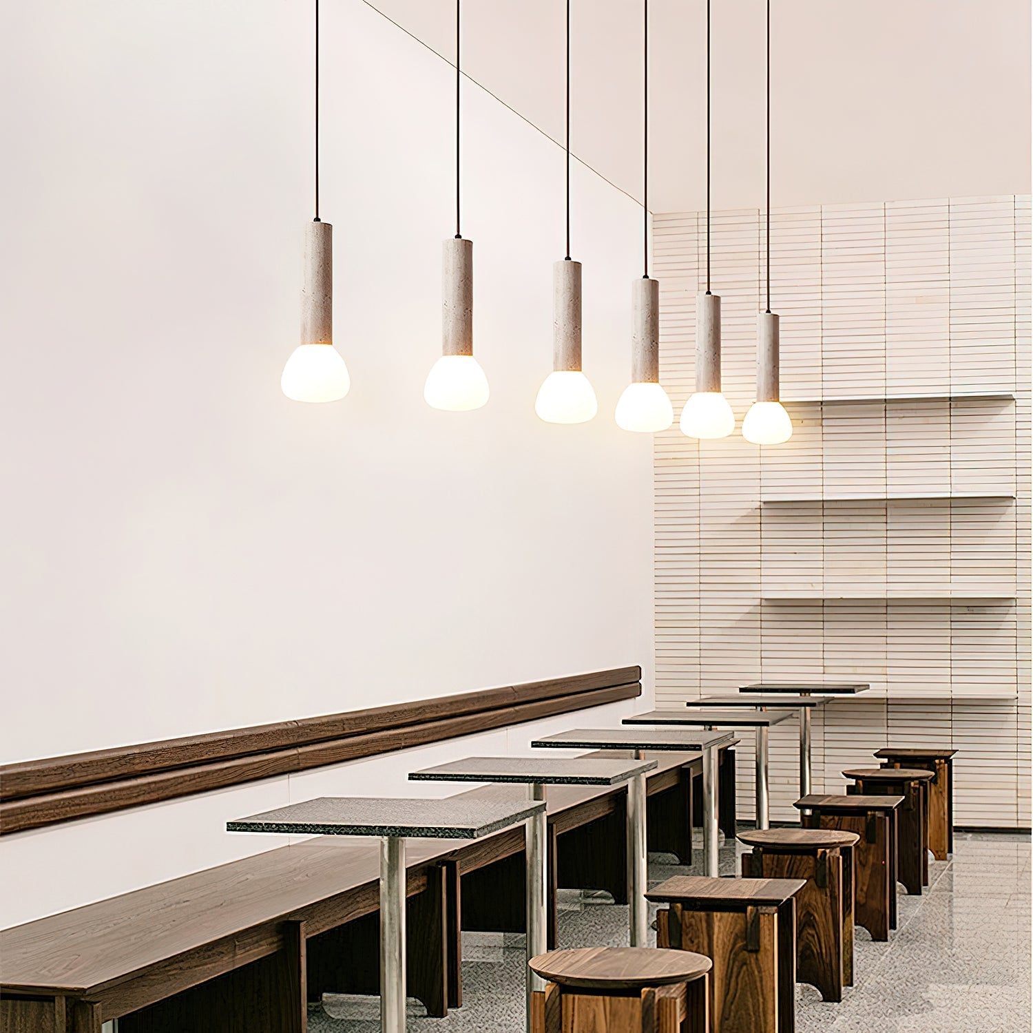 Beia Minimalist Travertine Pendant Light-Neutral Decor