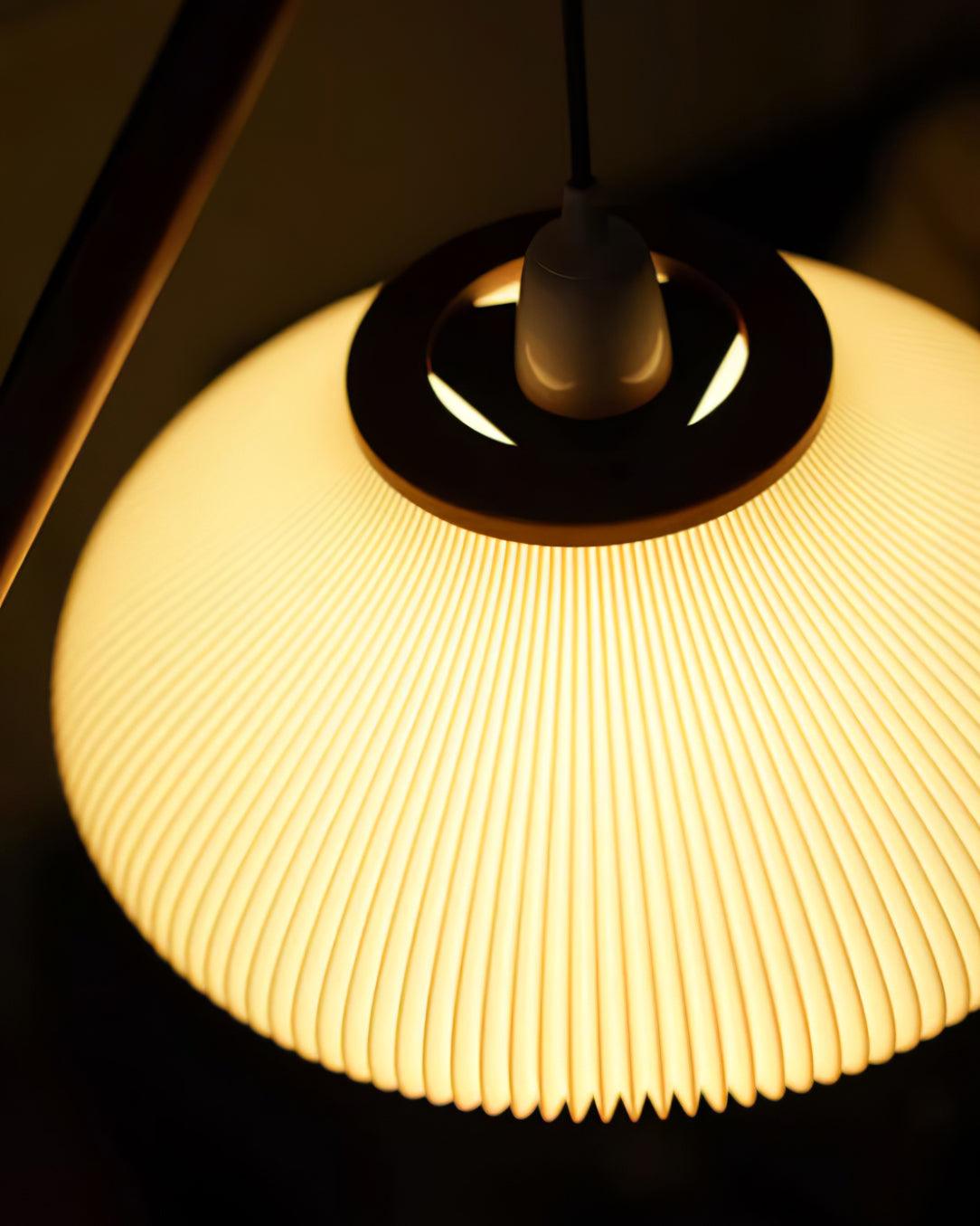 Ervenil Mid Century Wood & Glass Floor Lamp-Neutral Decor