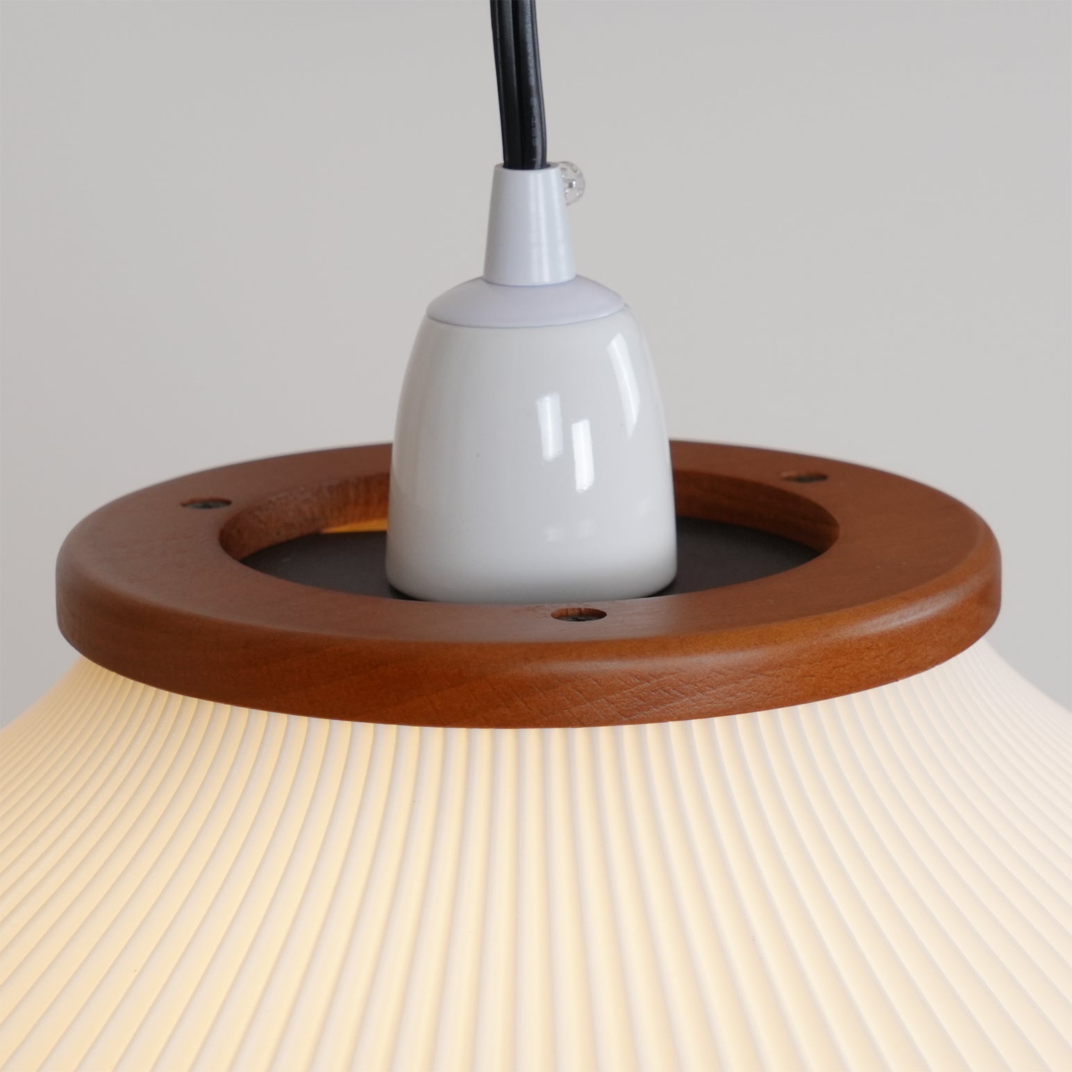Ervenil Mid Century Wood & Glass Floor Lamp-Neutral Decor