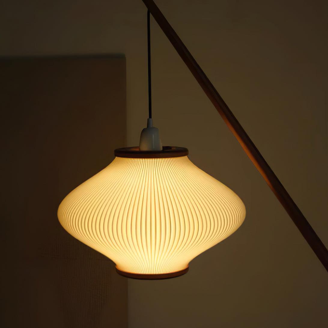 Ervenil Mid Century Wood & Glass Floor Lamp-Neutral Decor