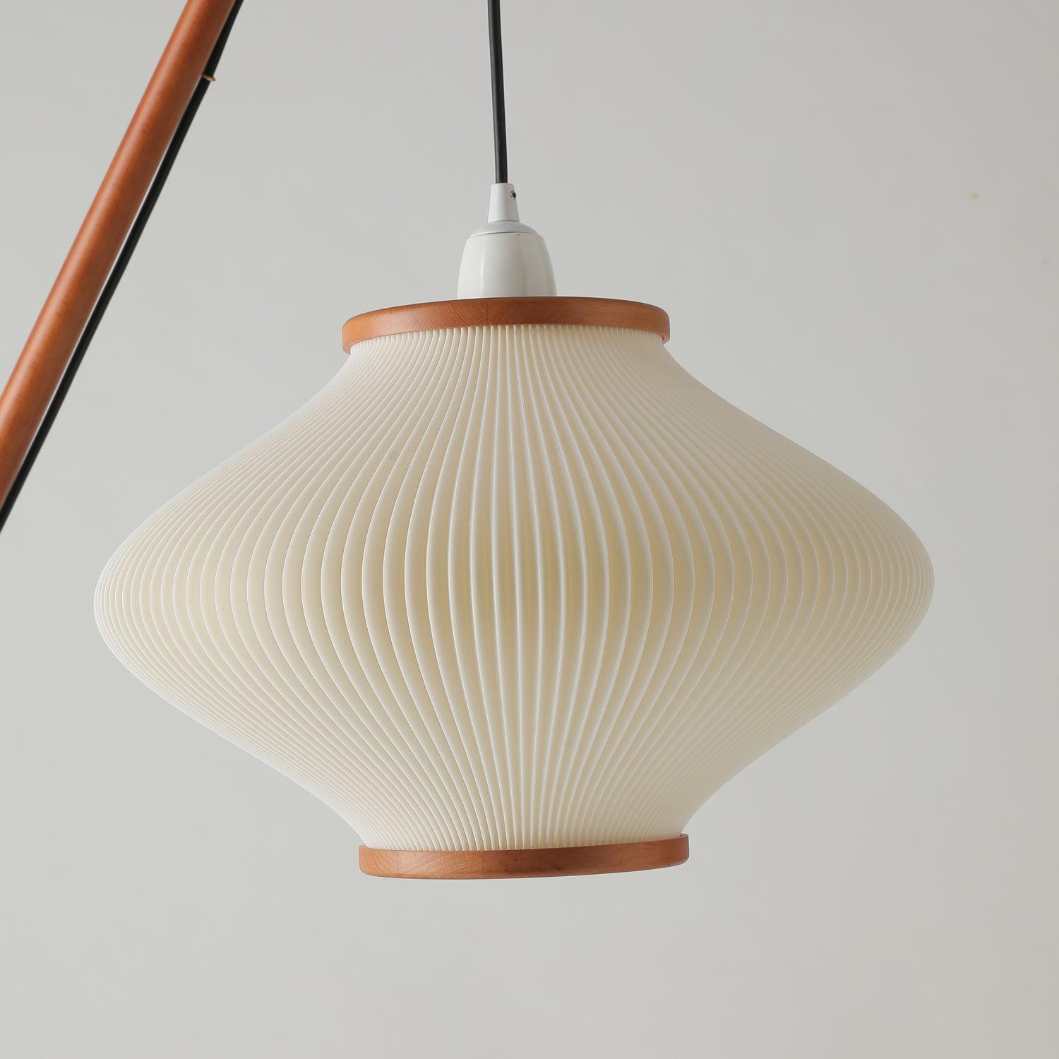 Ervenil Mid Century Wood & Glass Floor Lamp-Neutral Decor