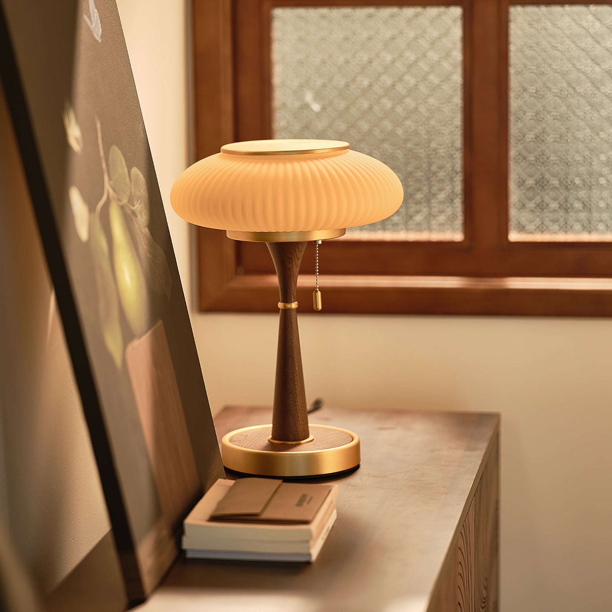 Vevelo Wood Vintage Table Lamp-Neutral Decor