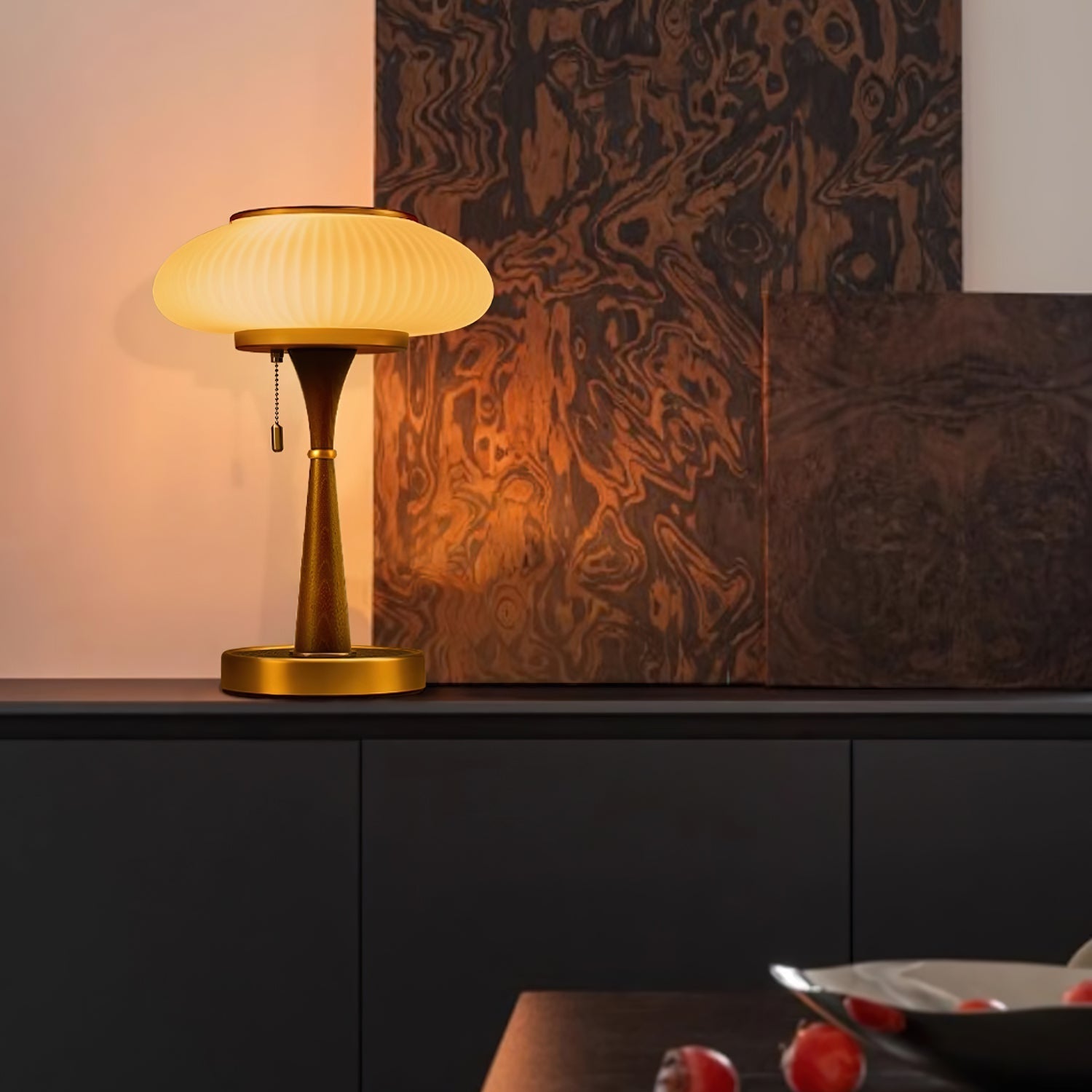 Vevelo Wood Vintage Table Lamp-Neutral Decor