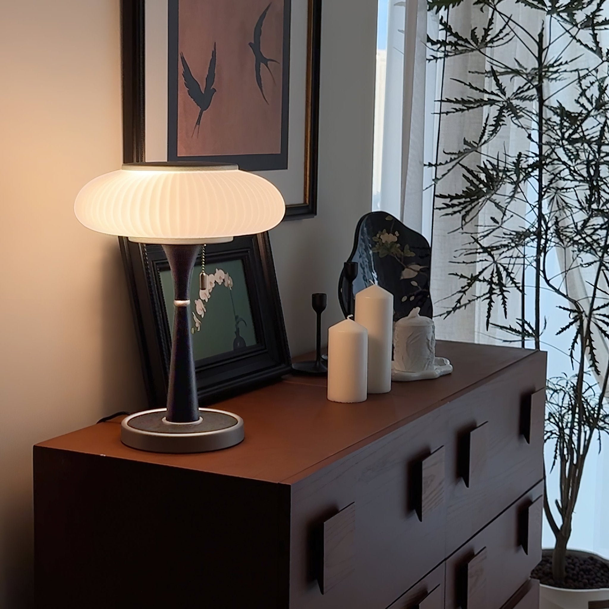 Vevelo Wood Vintage Table Lamp-Neutral Decor