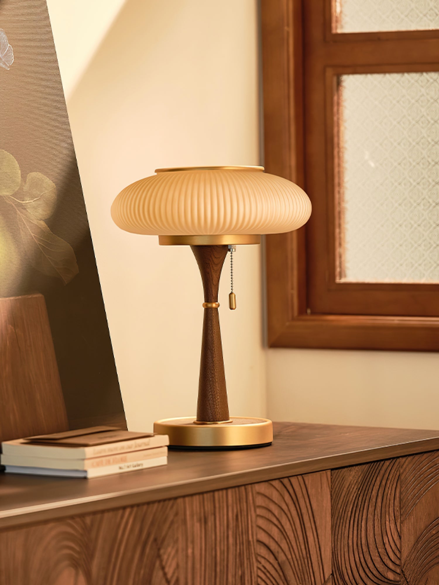 Vevelo Wood Vintage Table Lamp-Neutral Decor