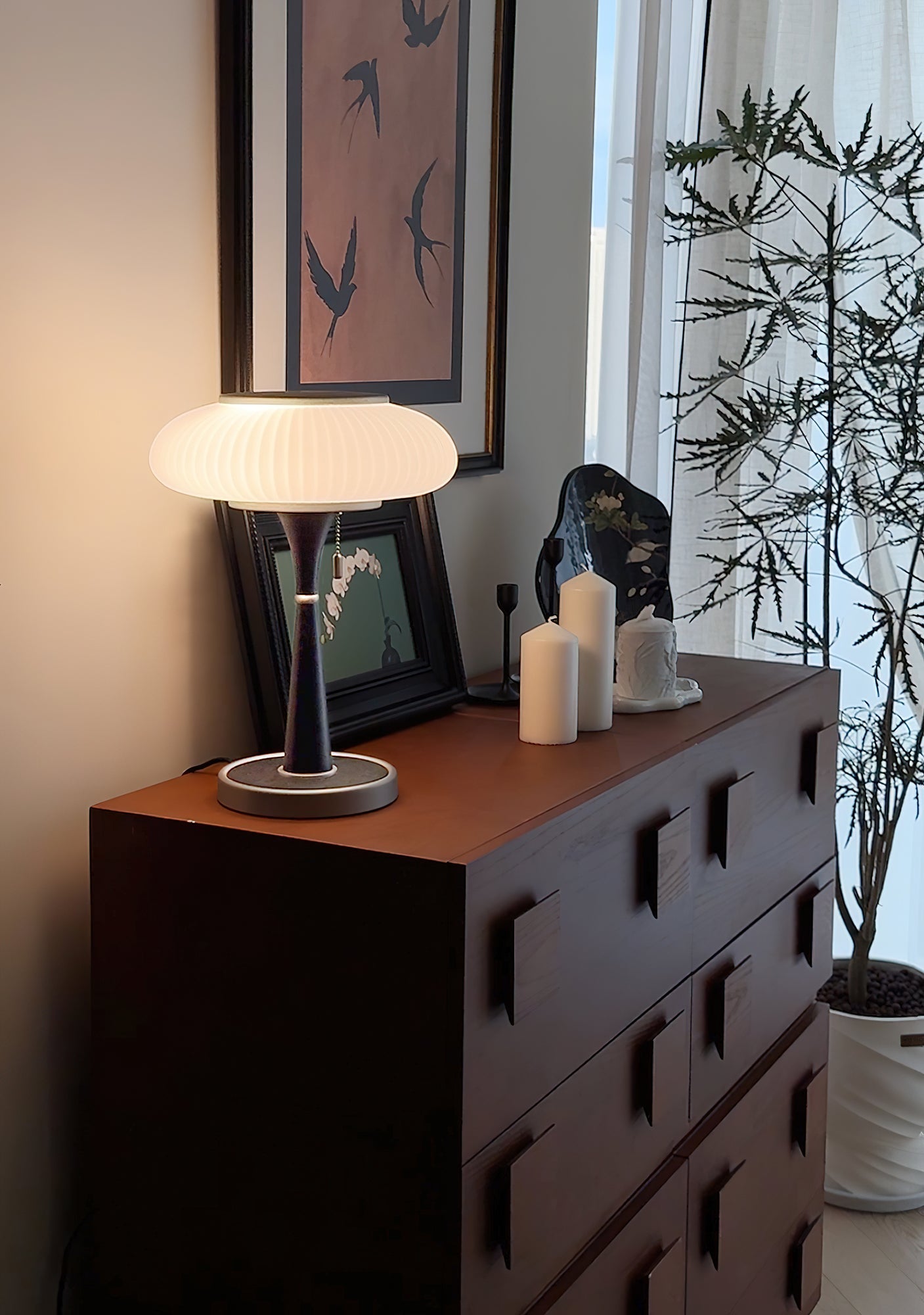 Vevelo Wood Vintage Table Lamp-Neutral Decor
