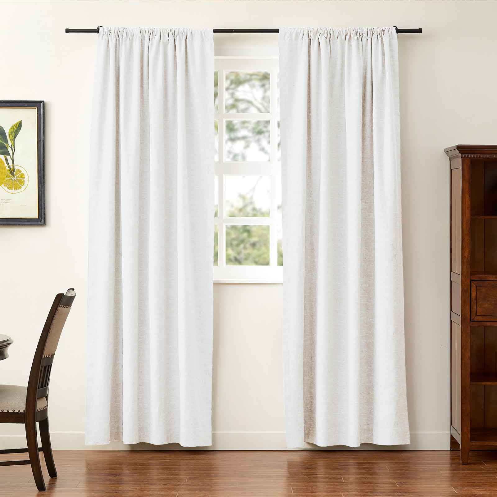 Jenna Linen Curtains & Drapes Soft Top-Neutral Decor