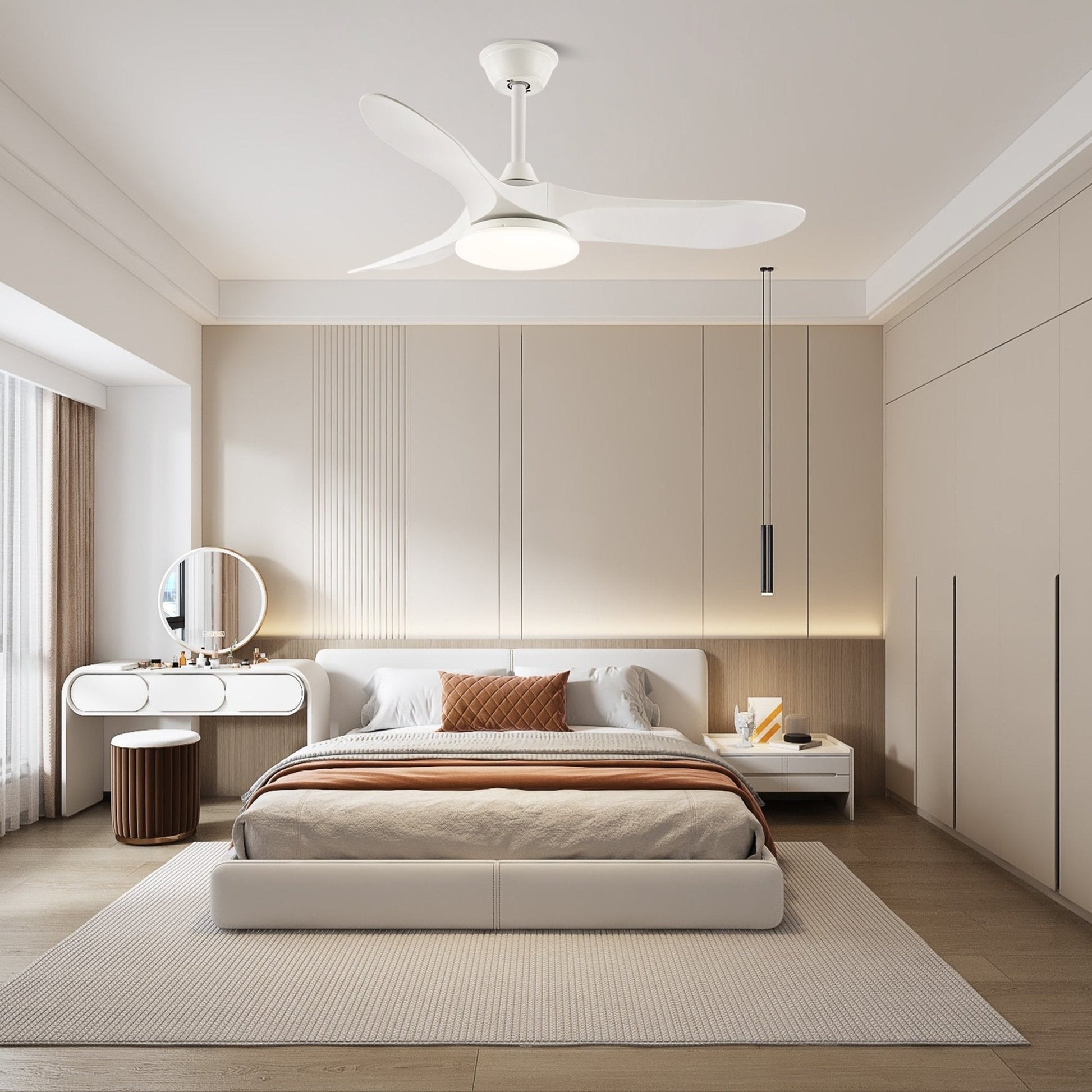 Oriken Minimalist Ceiling Fan Light-Neutral Decor