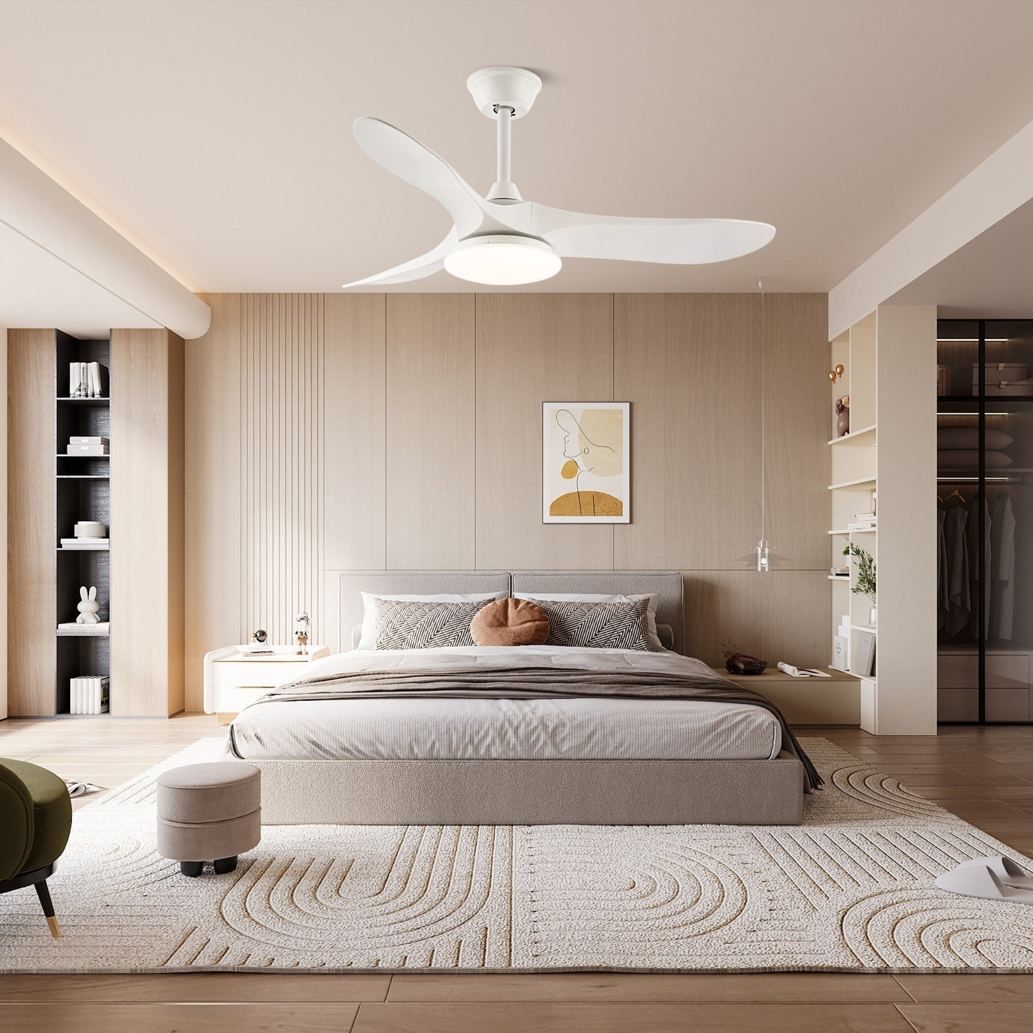 Aveline Modern Wood Ceiling Fan Light-Neutral Decor